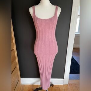 FREE PEOPLE FP BEACH LILAC PURPLE RIBBED SWEATER MAXI TANK DRESS XS